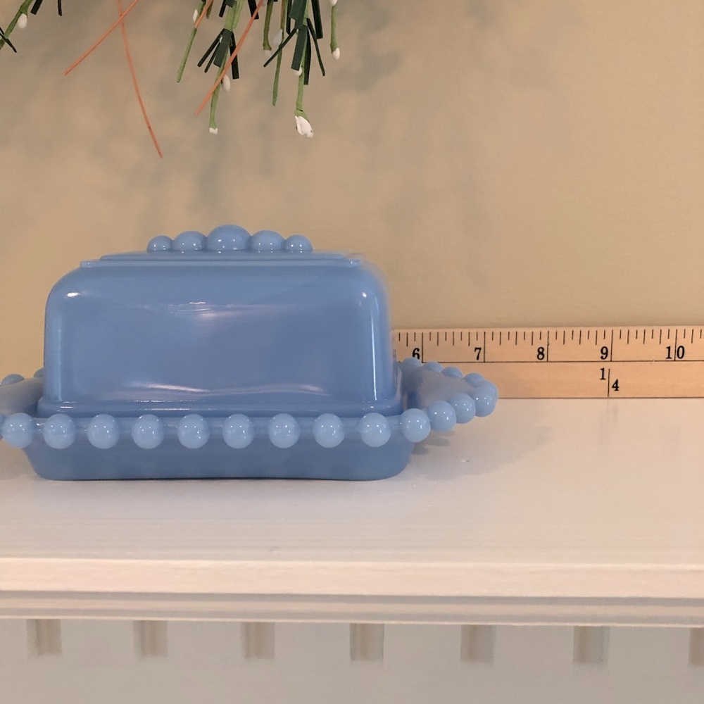 Relisted Vintage Blue Butter Dish in Candlewick - Picture 5 of 7